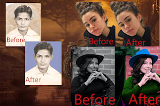 coloring, restore and  retouching your any photos