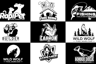 design timeless  modern flat animal and pet logo