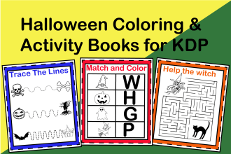 design halloween coloring pages and kids activity books for kdp