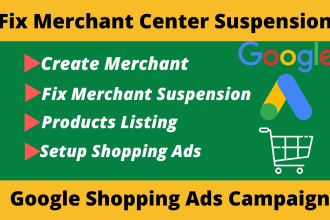 fix google merchant center suspension for your  shopping ads campaign