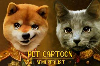 draw your pet into cartoon semi realist