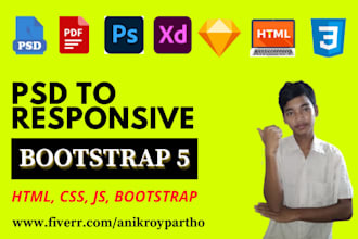 convert psd to responsive bootstrap 5, pdf to bootstrap 5, sketch to bootstrap 5