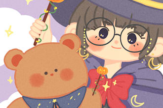 create a kawaii chibi character for profile picture, and avatar