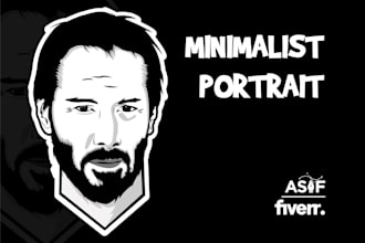 design minimalist vector cartoon portrait