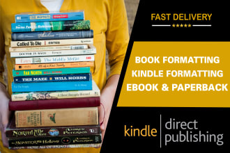 do book formatting, kindle formatting, kdp formatting and paperback formatting