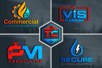 do plumbing, heating, air conditioning, hvac, oil gas and electrical solar logo
