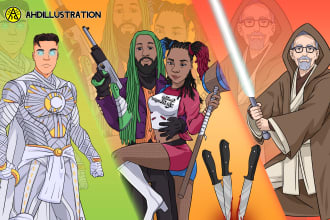 draw your portrait in superhero cartoon style