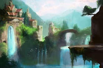 draw semirealistic illustrations and concept art, no ai