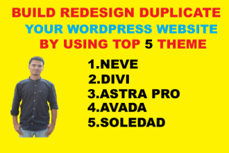 build your wordpress website by using neve,divi, astra pro, avada, soledad