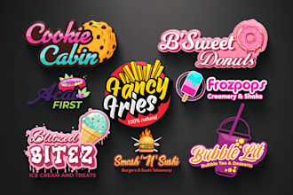 design food truck, bbq, restaurant logo, and menu design