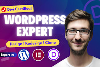be your divi expert for wordpress divi website using divi builder, divi theme