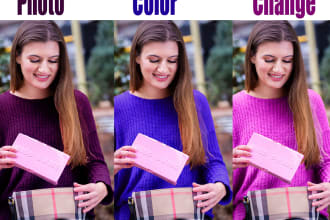 colour change color correction of product, car, dress, house