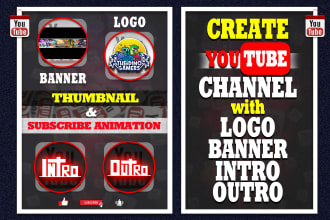 create youtube channel logo, banner, intro, outro