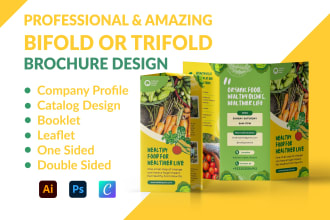 design professional bifold or trifold brochure design