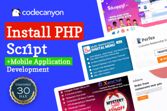 install and build any codecanyon script and mobile application