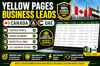 scrape yellow pages business leads for canada and uae