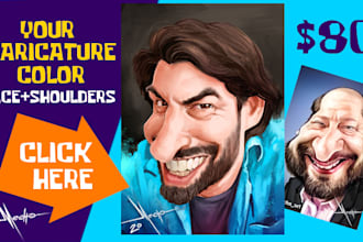 draw premium caricature full color