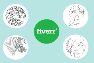 draw simple black and white line art illustration for you