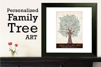 create a personalized wall family tree art poster