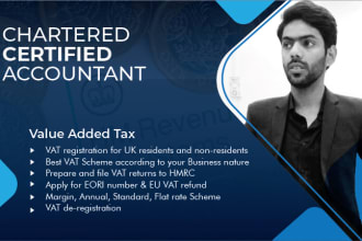 be uk accountant and prepare UK vat tax return and file to hmrc