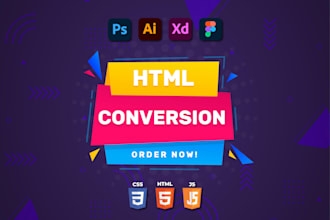 convert psd to html, figma to html, bootstrap website