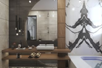 design a bathroom and rendering