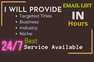 do bulk email lead list for  business niche