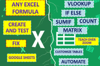 create new or fix any excel or google sheets formula