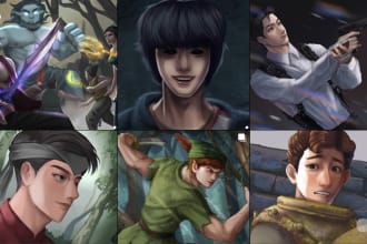 draw your character and portrait in digital painting