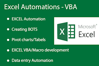 create bots with excel, vba, automations, formulas, charts and forms