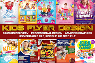 do kids birthday party, graduation party and back to school flyer