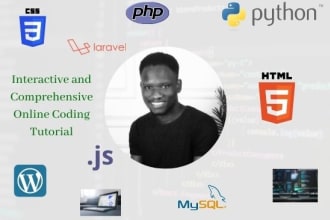 tutor you in python, js, HTML, CSS, mysql, PHP, laravel on a beginners level