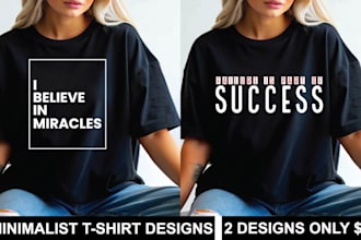 create minimalist typography t shirt design