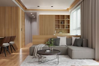 do bedroom, living room, bathroom, kitchen interior design and rendering