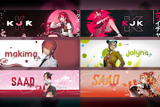design an anime social media header or banner