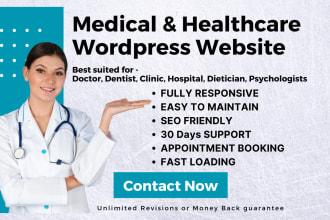 design medical healthcare dental clinic wordpress website