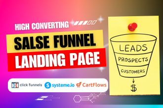do sales funnel landing page using systemeio cartflow clickfunnels and elementor