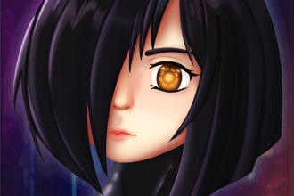 create custom digital anime, manga art, fanart, illustration