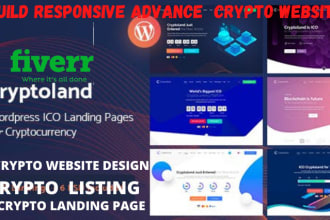 create crypto website, crypto currency landing page, build exchange website