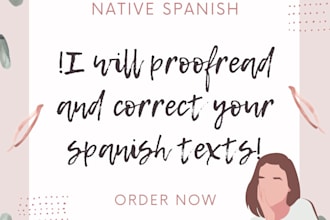revisare y corregiré tus textos en español