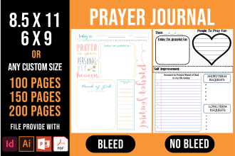design prayer journal for KDP or print