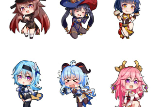 do chibi and emoji in cute anime style