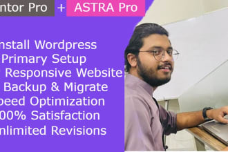 create wordpress website  with elementor pro and astra pro