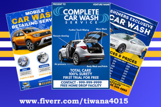 design car wash, detailing flyer, automotive or price list