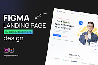 create custom figma landing page, saas landing page, homepage design, web ui ux