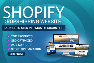 build automated shopify dropshipping store,shopify website and shopify expert
