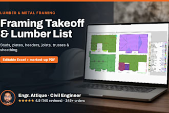 do lumber takeoff and wood or metal framing cost estimate