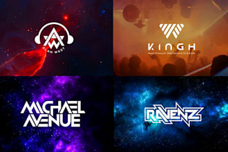dj music logo, text,edm, producer,band,hip hop, initial, singer design