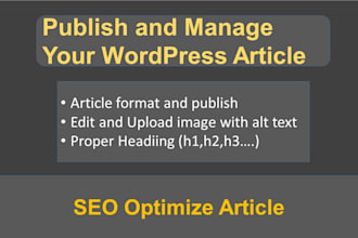 publish and manage your wordpress article