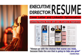 write director, CEO level resume, cl, and linkedin, resume builder
